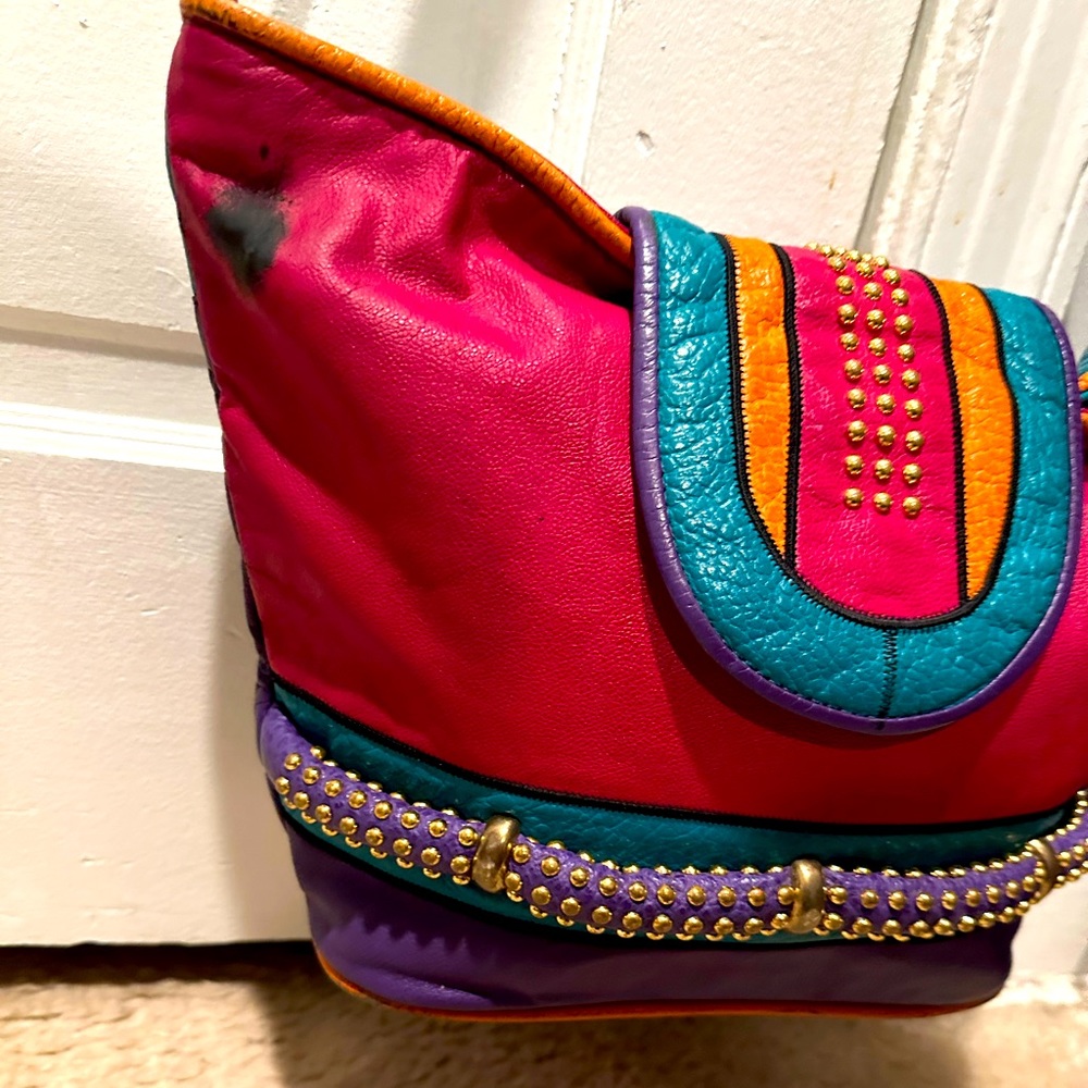 Rare Multicolor Studded Vintage Bag